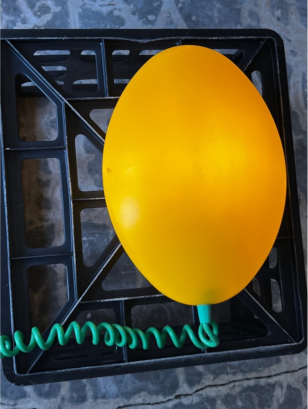 Vintage 90s IKEA LÖV Balloon / UFO Wall Lamp – Yellow with Green Coiled Cord